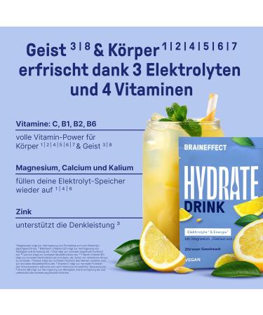 Braineffect Hydrate: Sugar-Free Electrolyte Hydration Mix with Stevia - Isotonic Beverage Powder for Sports Recovery & Hangover Relief (Lemon 160g Can) - Buy Online on GoSupps.com