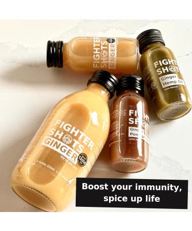 Fighter Shots Ginger Dosing Bottles (6x250ml/24+ Shots) | Immune Support & Energy Boost | 100% Natural Fresh Ginger Shots - Buy Online on GoSupps.com