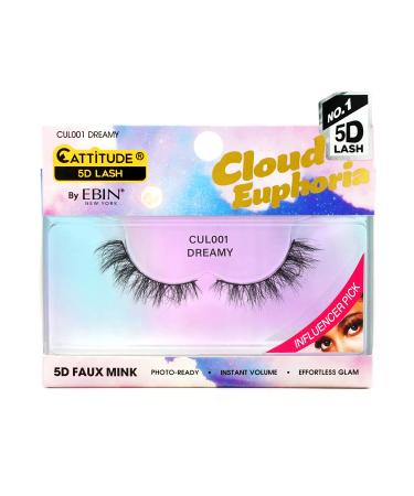 Cattitude 5D Lash Cloud Euphoria Dreamy - Wispy & Fluffy 5D False Eyelash Styles Lightweight and Comfortable Instant Volume and Effortless Glam
