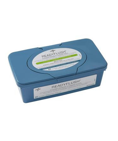 Medline ReadyFlush Large Adult-Sized 8x12 Personal Cleansing Cloths - Tub of 60 Flushable Wipes