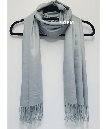 GFM Smooth Shiny Surface Pashmina Style Scarf (L9) .L9-ch-silver Grey - Buy Online on GoSupps.com