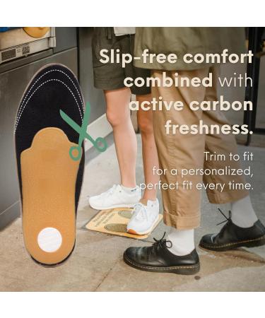 HANDARTE Genuine Leather Orthotic Insoles for Flat Feet - Arch Support Natural Odor Eater Latex Foam & Keychain Gift | US W9.5/M8 | EU41 - Buy Online on GoSupps.com