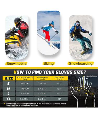MORXPLOR Ski Snow Gloves - 3M Thinsulate Insulated Waterproof Winter Gloves (BlueGray, Large) - Buy Online on GoSupps.com