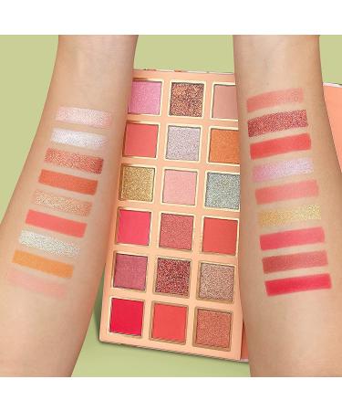 Peach Please 18 Color Eyeshadow Palette - Matte Metallic Sparkle Shimmer Eye Makeup Palette for Girls - TINTARK - Buy Online on GoSupps.com