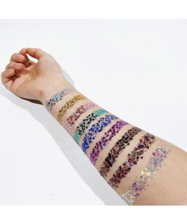 Chunky Glitter Gel - 9 Colors for Festival Party Makeup & Decoration - Buy Online on GoSupps.com
