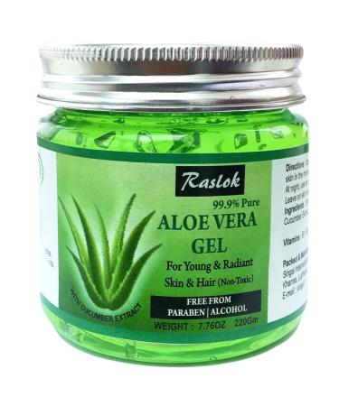 Raslok Aloe Vera Gel Pure Natural Organic Aloe Gel For Moisturizing Face Skin & Hair Care (Cucumber  7.76 OZ) Cucumber 7.76 Ounce