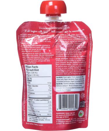 Love Child Organics Apples Strawberries Beets + Blueberries Puree - 128 ml - Buy Online on GoSupps.com