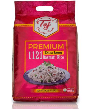 TAJ Premium 1121 Basmati Rice Extremely Long Grain 10-Pounds