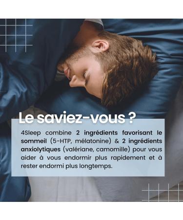 5-HTP and Melatonin 120 High Dosed Capsules for Sleep Well (1 capsule per day) with Valerian and Chamomile. Vegan No Additives - 4Sleep Nutribiolite - Buy Online on GoSupps.com