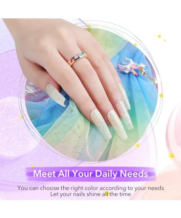 Aokitec 14Pcs Dip Powder Nail Kit - Rainbow Unicorn Collection for French Nails Art | Acrylic Dipping Powder Set with Base Top Coat and Activator - DIY Salon Quality - Buy Online on GoSupps.com