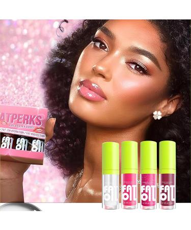 Leogony 4PCS Lip Oil Set Non-Sticky Fat Oil Lip Moisturizing Lip Oils Long Lasting for Girls and Women - Buy Online on GoSupps.com