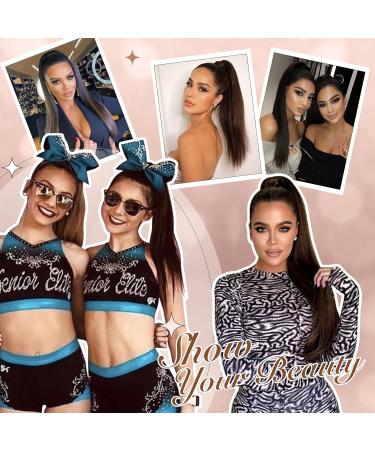 Fine Horseplay Extensions - Dark Brown 70cm Drawstring Ponytail Hair Extensions for Women - Synthetic Long Straight Braid - Buy Online on GoSupps.com