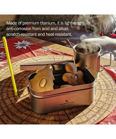 Boundless Voyage Titanium Mess Tin with Lid and Anti-scalding Handle - 1000ml - Buy Online on GoSupps.com