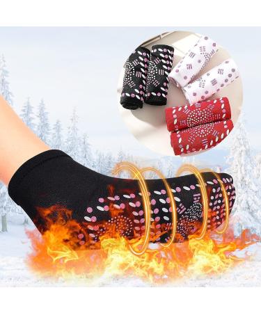 Shop Heated Socks - Thermal & Magnetic Foot Warmers for Winter | 2 Pairs - White & Red - Buy Online on GoSupps.com