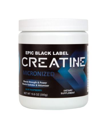 Epic Black Label Creatine Micronized (Blue Raspberry Flavor - 300 Grams) ((Packaging May Vary))