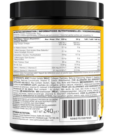  Optimum Nutrition Optimum Nutrition Clear Whey + Collagen Summer Fruits Iced Tea 10g Whey Isolate and 10g Collagen Peptides per Serving - Buy Online on GoSupps.com