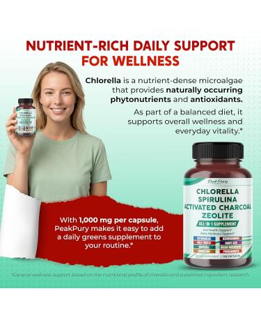 Ultra All-in-1 Chlorella Spirulina Activated Charcoal & Zeolite Natural Detox Immune & Vitality Support 150 Capsules 150 count (pack of 1) - Buy Online on GoSupps.com
