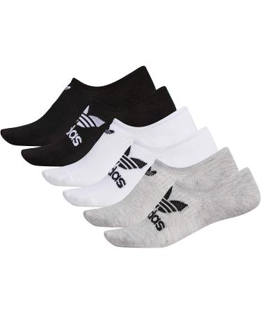 adidas Originals Men's Classic Trefoil Superlite No Show Socks (6-Pair) - Large Heather Grey/White/Black - Buy Online on GoSupps.com