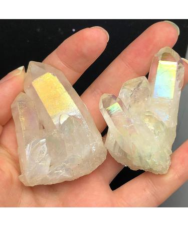 2Pcs Halo Crystal Cluster Quartz Crystal Amazing Rainbow Specimen MineralChakra Home Home Goods - Buy Online on GoSupps.com