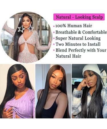 Binrris 26 Inch Brazilian Virgin Human Hair Lace Front Wig | Straight 13x4 HD Transparent Lace Frontal | Pre Plucked with Baby Hair | 180% Density | for Black Women - Buy Online on GoSupps.com