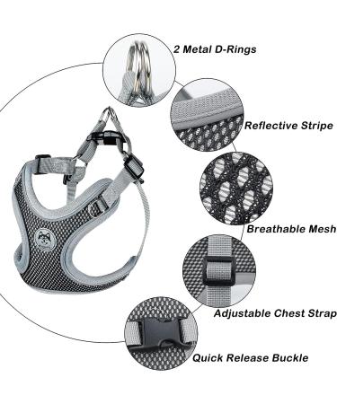 Coolzon Adjustable Dog Harness for Medium-sized Dogs - Breathable Anti-Pull Reflective Safety Harness for Running & Jogging (Black) - Buy Online on GoSupps.com