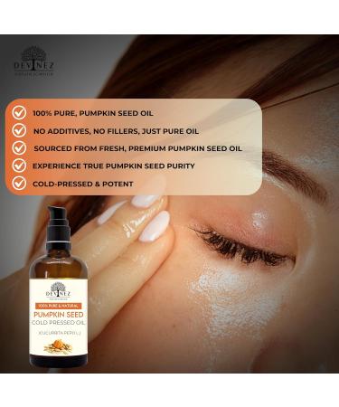 Pumpkin Seed Cold-Pressed Oil - 100% Natural, (30ml/ 1.01 Fl Oz) | Hair, Face & Body Oil, Massage Pumpkin 1.01 Fl Oz (Pack of 1) - Buy Online on GoSupps.com