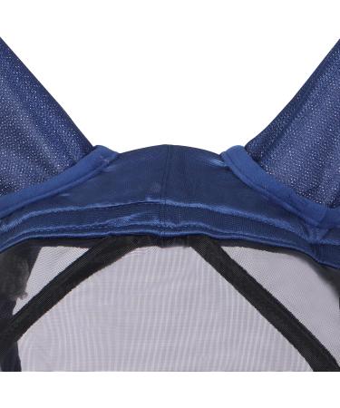 Harrison Howard Caremaster Pro Luminous Horse Fly Mask - Large Eye Space Long Nose with Ears UV Protection | Warmblut Marine (L) - International Shipping Available - Buy Online on GoSupps.com