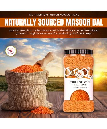 TAJ Premium Indian Masoor Dal Red Lentils - 4 lbs Jar - Buy Online on GoSupps.com