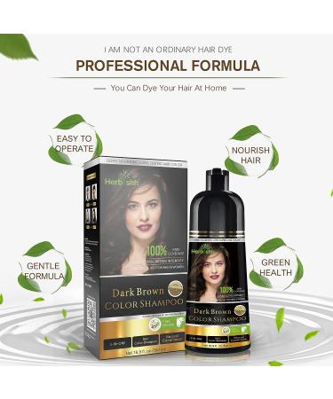 Herbishh 3-in-1 Hair Color Shampoo for Gray Hair - Magic Dye, Long-Lasting Results - 500ml (Dark Brown) | Ammonia-Free Formula by Herbishh - Buy Online on GoSupps.com