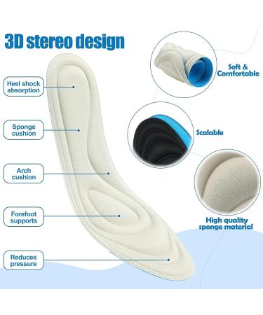 16 Pairs 3D Memory Foam Shoe Inserts | Men Women Comfort Insoles for Foot Pain Relief - Buy Online on GoSupps.com