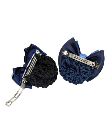 AUEAR Satin Hair Bow Clip Set with Snood Net Barrette - 4 Pcs Hairnets for Women - Buy Online on GoSupps.com