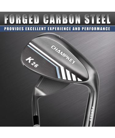 CHAMPKEY K26 Premium Forged Golf Wedges (Right Handed) | 52 56 60 Degree Milled Face 60 Degree Black - Buy Online on GoSupps.com