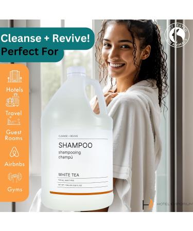 Hotel Emporium 1 Gallon Bulk Shampoo Refill - 100% Cruelty-Free White Tea Scent for All Hair Types | Essential Guest Bathroom Supplies for Hotels Motels & Gyms - Buy Online on GoSupps.com