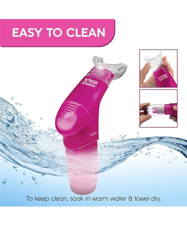 POWERbreathe Pink Handheld Inspiratory Muscle Trainer - Strengthen Breathing Muscles and Lung Capacity - Buy Online on GoSupps.com
