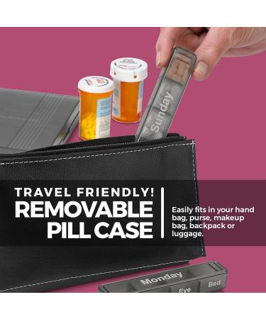 Weekly Pill Organizer - 7-Day AM/PM Pill Case with Removable Daily Compartments for Vitamins & Medications - Easy Read Labels for International Shipping - Buy Online on GoSupps.com