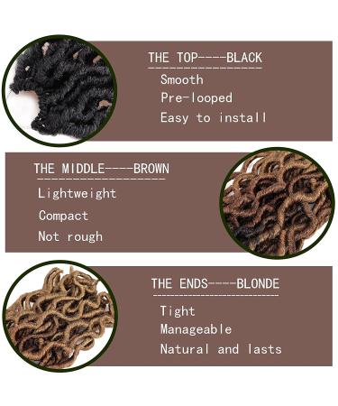 18 Goddess Faux Locs Crochet Hair - 6 Packs Gypsy Wavy Dreadlocks - 3 Tone Curly Braiding Extensions (#1B3027) | Soft & Lightweight - Buy Online on GoSupps.com