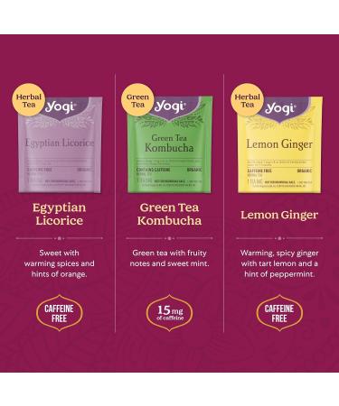 Yogi Canada Organic Tea Sampler Gift Box - Assorted Delicious Wellness Teas - 6 Favorite Herbal Green & Black Teas - Tea Gift Set & Variety Pack (45 Tea Bags) - Buy Online on GoSupps.com