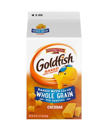 Pepperidge Farm Goldfish Cheddar Crackers, Baked with Whole Grain, 30 oz. Carton (Pack of 6) Whole Grain Cheddar 30 Ounce (Pack of 6)