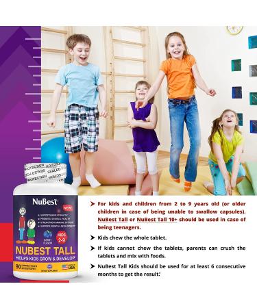 NuBest Tall Kids Chewable Multivitamins & Minerals for Kids Ages 2-9 | Immunity & Bone Strength Support | Fun Animal Shapes | 90 Berry Tablets - Buy Online on GoSupps.com