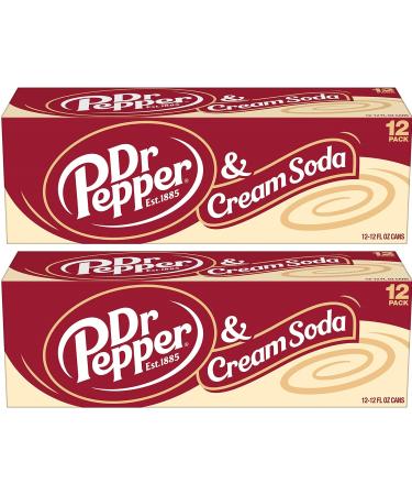 Dr Pepper & Cream Soda 355ml x 12 Bundle (2 Pack 24 Cans)