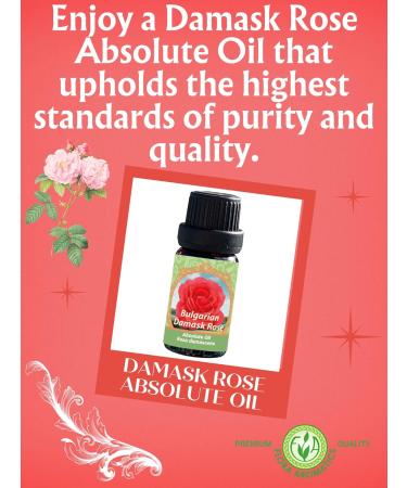 Flora Aromatics Bulgarian Damask Rose Absolute Oil 100% Pure Therapeutic Grade (Undiluted Natural) 0.33 FL.OZ / 10ml - Buy Online on GoSupps.com