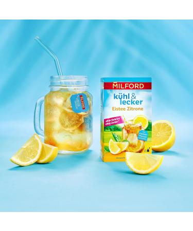 Milford Iced Lemon Tea - Calorie-Free Sugar-Free Vegan & Gluten-Free | 20 Tea Bags - Refreshing Taste Without Compromise - Buy Online on GoSupps.com