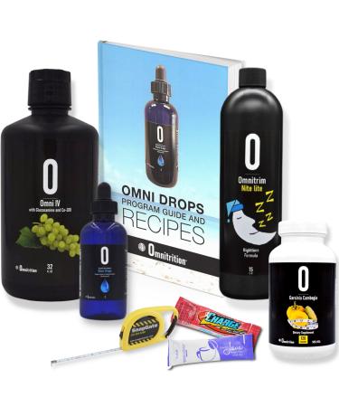 FMCAGKT Omnitrition Omni Drop Program Bundle: 4 oz Bottle Omni Drops w/ B12 Program Guide Omni IV w/Glucosamine OmniTrim Nite Lite Garcinia Cambogia Samples & Snapgate 10' Carabiner