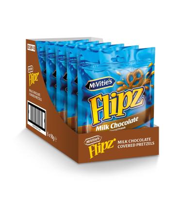 McVitie's Flipz Milk Chocolate pretzel crispy salt pretzels with milk chocolate salt biscuits with a sweet and salty taste for unique nibble fun 6x90 g MILK Chocolate 90 g (6 Pack) - Buy Online on GoSupps.com