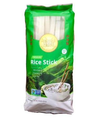 Four Elephants Premium Rice Stick Noodle Non-GMO Verified (3 Pack) (10 mm) 1 Pound (Pack of 3)