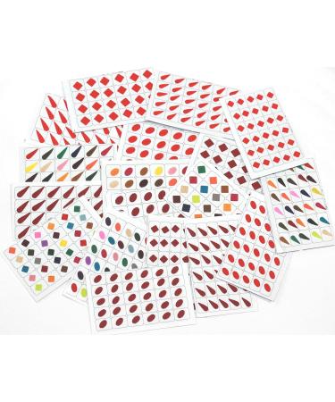 IS4A 486 Bollywood Forehead Stickers Adhesive Body Jewelry - 18 Cards Multicolour Bindi Velvet Drop Square & Oval Shaped Tattoo for Daily Use - Buy Online on GoSupps.com