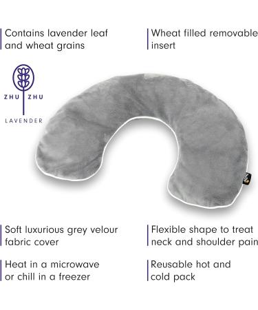 Zhu-Zhu Lavender Neck Warmer Grey Wheat Bag Microwavable Neck and Shoulder Soothing Heat Pack Pain Relief Microwave Heat Pad - Buy Online on GoSupps.com