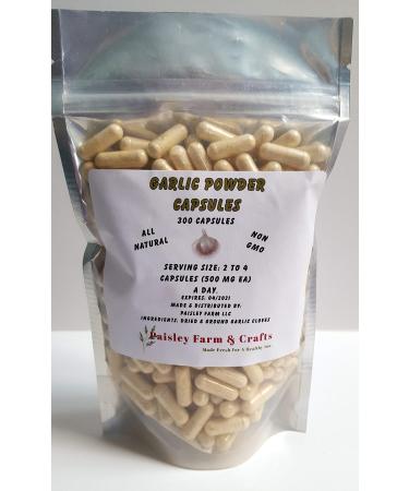 Paisley Farm and Crafts Garlic Capsules - Variety Pack Sizes - Made Fresh On Demand! (300 Pk)