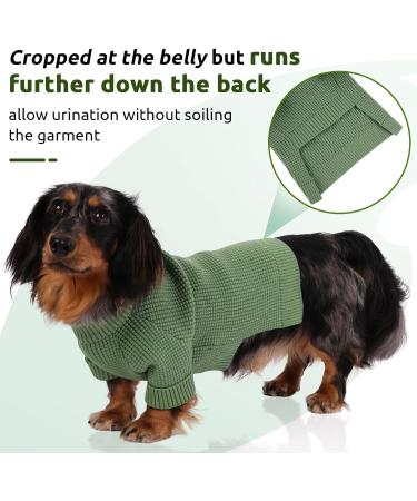 Shop Convinit Winter Dog Sweater for Small & Medium Breeds | Warm Knitted Roll Collar for Chihuahua Dachshund French Bulldog - Green - Buy Online on GoSupps.com