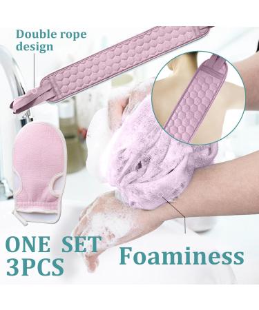 Buy Stretchable Net Sponge & African Net Cloth Exfoliating Washcloths for Men & Women | Comfortable Shower Gloves in Light Pink - Buy Online on GoSupps.com